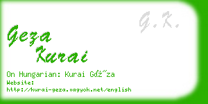 geza kurai business card